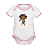 Short Sleeve Baby Jigna Bodysuit - white/pink